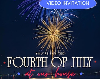 Animated 4th of July Invitation Video Template | America's 250th Birthday Invite | Editable Patriotic Fireworks Invitation