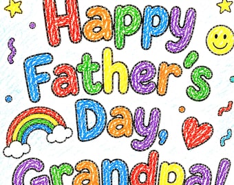 Father's Day Card for Grandpa Printable Card, All About My Grandpa Coloring Craft, Grandpa Keepsake, Foldable Father's Day Card for Kids