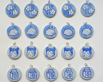 Hand-Painted Faux Porcelain Polymer Clay Charms: DIY Jewelry Making