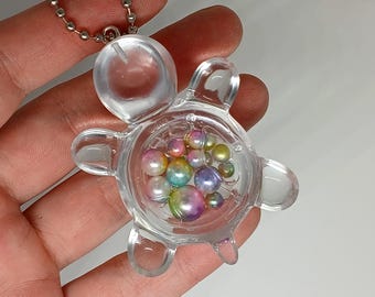 Portachiavi shaker a forma di tartaruga marina con colori a scelta, accessorio per borsa sensoriale con ciondolo oceano