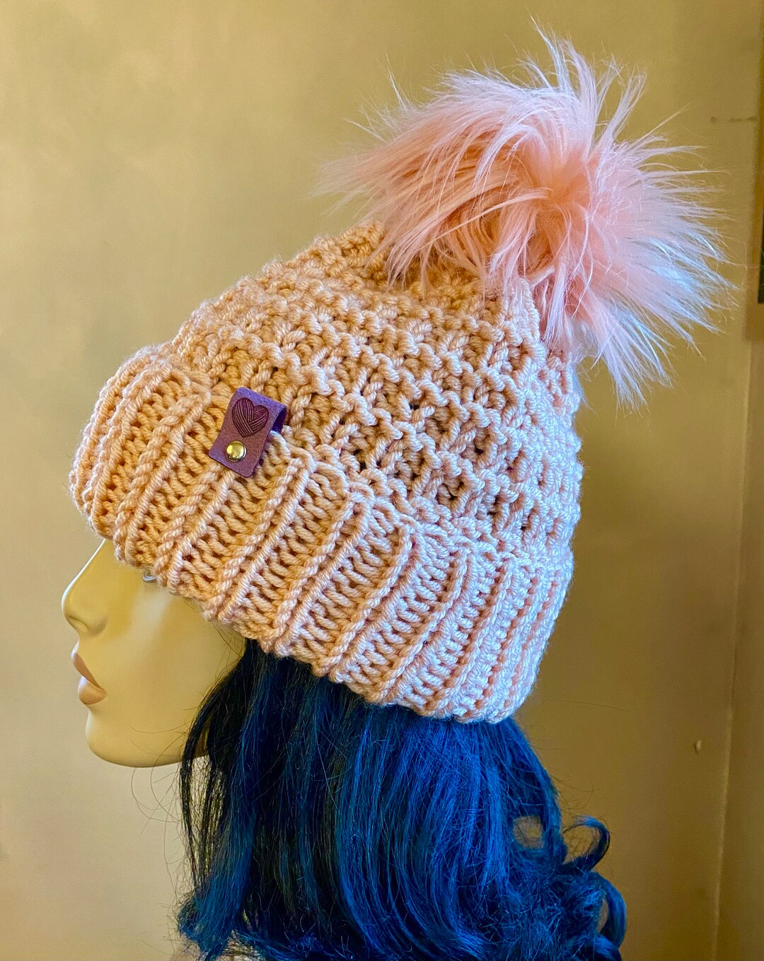 Ready to Mail Womens Knit Hat in Pink. Knit Beanie Men Women Beanie Hat