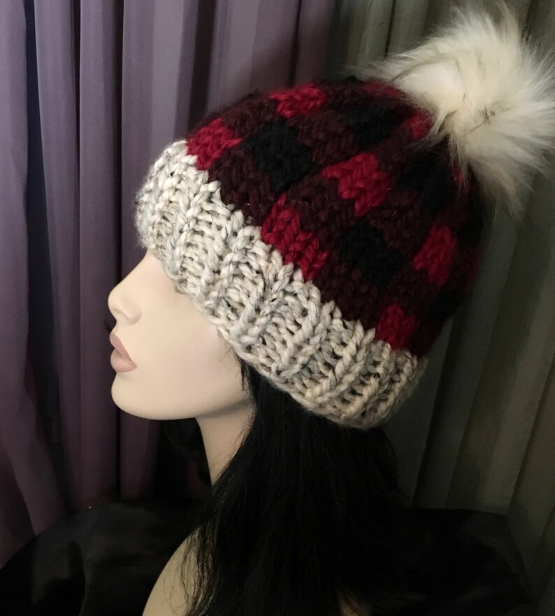 buffalo plaid toque