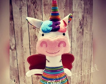 Handmade Unicorn Doll 18.5" or 15" with or without accessories and personalization! Each is unique, one of a kind! Fully washable!