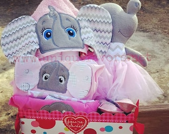 Handmade Elephant Doll 18.5" or 15" with optional accessories! Boy & Girl versions available! Each is unique, one of a kind! Fully washable!