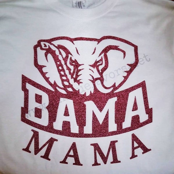 Bama Mama or Bama Girl T-shirt. Other colors available! Tanks, V-necks, Sweatshirts and more! Choose glitter or none!