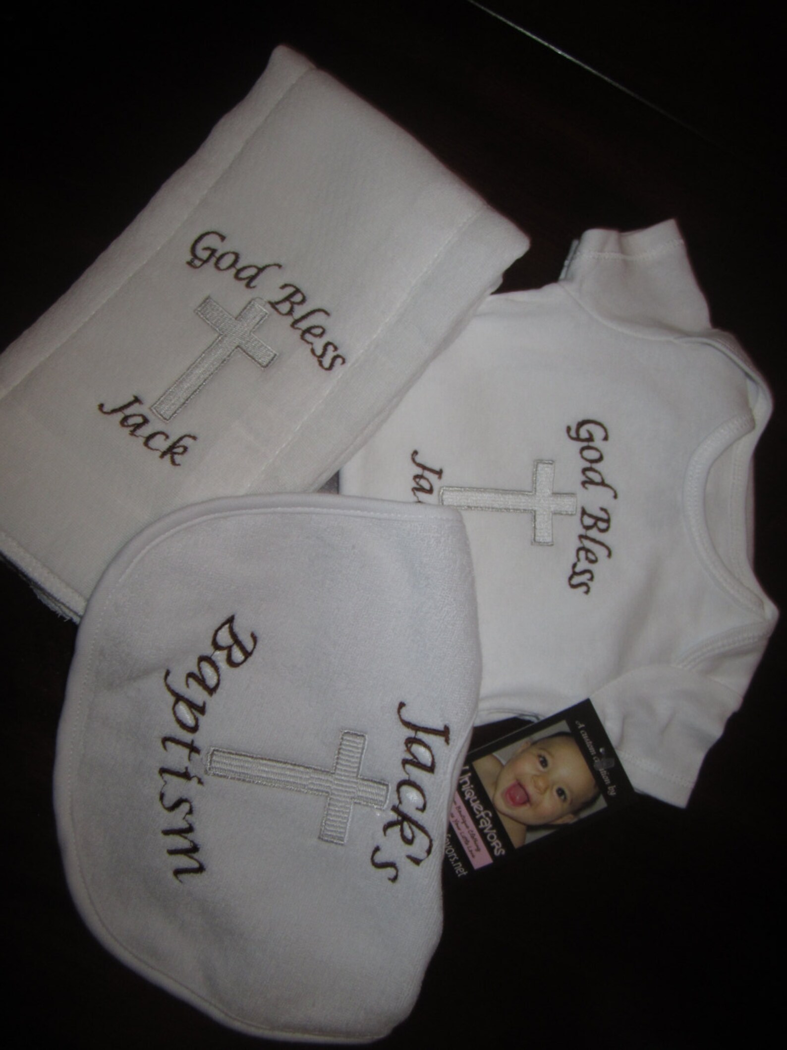 Baby Baptism or Christening Gift Personalized Embroidery Bib Etsy
