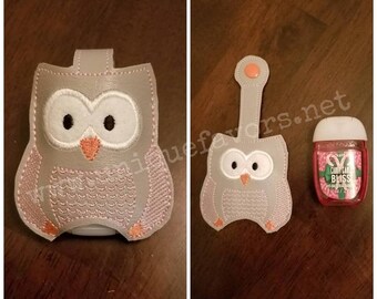 Owl Hand sanitizer holder. Great for backpacks, purses, keychains and more. sanitizer Case - Travel - Keychain - Pick Your Color!