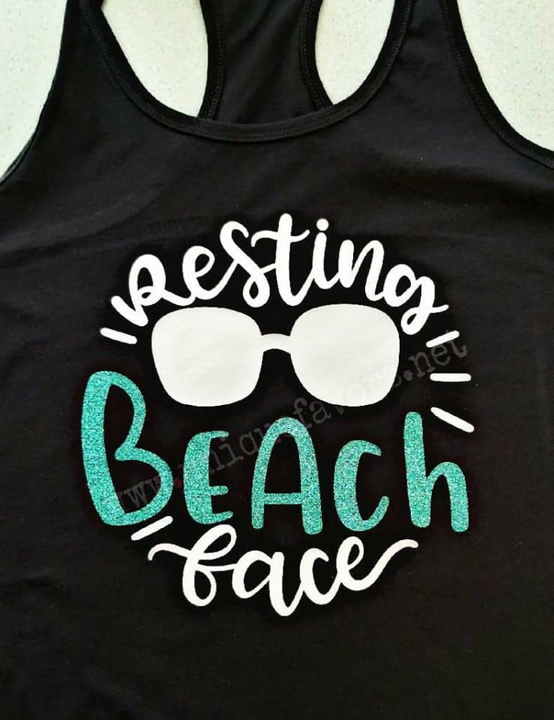 Ruhendes Strand Gesicht Strandleben inspiriertes Tank Top. Andere Farben erhältlich T-Shirts, V-Ausschnitte, Sweatshirts und mehr Bild 1