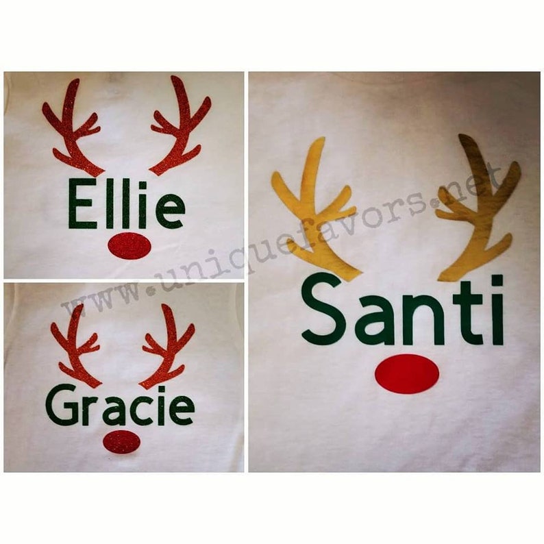 Reindeer personalized onesie or toddler t-shirt Many colors & finish options image 1