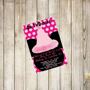 Minnie Mouse Invitation 1er 2e 3e anniversaire Invitation personnalisée - Merci Carte Ajouter sur personnalisé imprimable n'importe quel âge