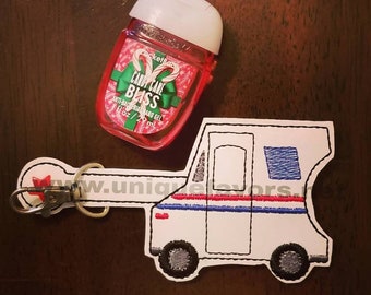 Mail truck Hand sanitizer holder. Great for backpacks, purses, keychains and more. sanitizer Case - Travel - Keychain