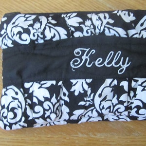 Handmade Pleated Wristlet fully lined with zipper closure includes FREE Monogram or Name image 3