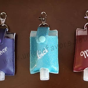 Hand sanitizer holder 1 ounce, Great for backpacks, purses, keychains and more. Many colors & Personalization image 4