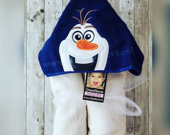 Frozen Snowman Inspired Hooded Towels with optional Personalization