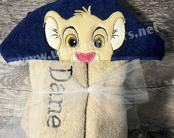Lion King Inspired Hooded Towels with optional Personalization
