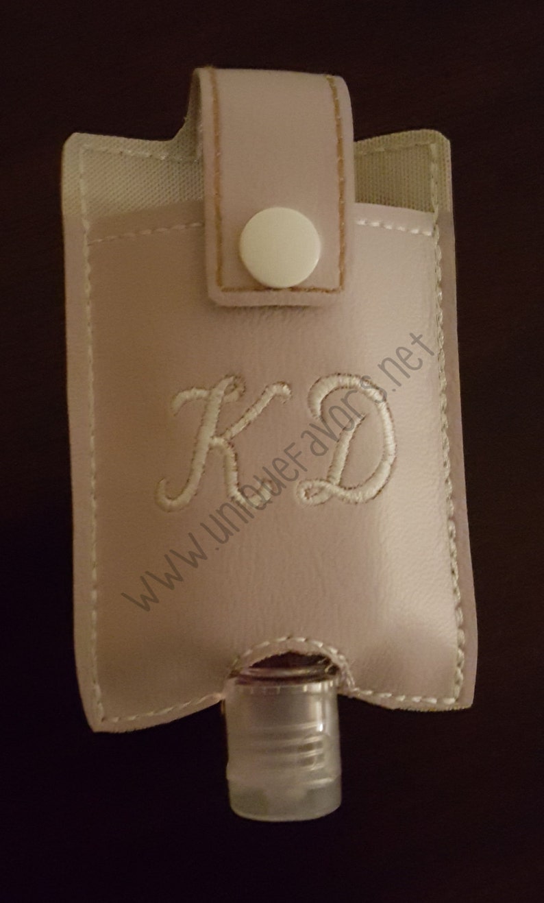 Hand sanitizer holder 1 ounce, Great for backpacks, purses, keychains and more. Many colors & Personalization image 3