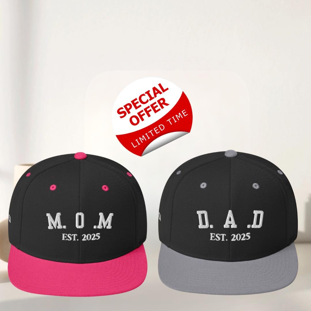Personalized Embroidered Kid Name Mom and Dad Hat/mother Day Gift ...