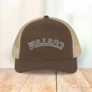 Upside Down Text Trucker Hat, Two Tone Hat, Custom Snapback Hat, Personalized Mesh Cap, Adjustable Trucker, Gift for Him or Her
