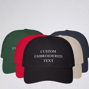 Customizable Embroidered Text Hats, Custom Embroidered Text Cap, Unisex Baseball Cap, Personalized Baseball Hat