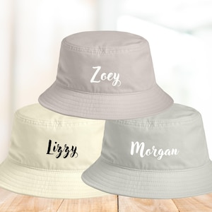 Custom Bucket hat,Personalized Text Logo Sun hat, Summer hat, Bachelorette Party Hat, Womens Hat,Bucket Hat, Gift for Her Trip
