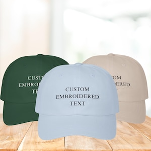 Embroidered Text Hats, Custom Text Hat Logo, Unisex Baseball Cap, Adjustable Hat, Custom Text Hat, Outdoor Sports Casual Hats