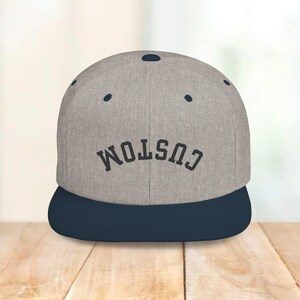 Custom Upside Down Embroidered Text Hat, Two Tone Baseball Hats, Personalized Hat, Embroidered Upside Down Baseball Cap