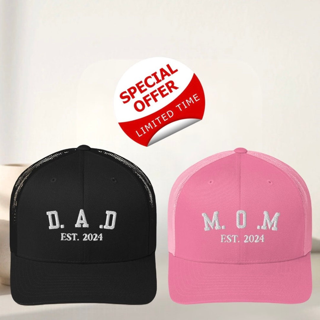 Custom Mom and Dad Hats, Personalized Embroidered Hat, Christmas Gift ...