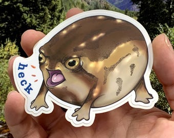 Desert Rain Frog Sticker: Grumpy Frog Art, Laptop Decal