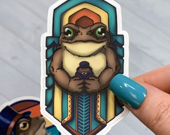 Ships Fast! Cleveland Guardian Toad Matte Vinyl Sticker. Decorative Frogcore Aesthetic Frog Sticker for Water Bottles, Laptops or Journals