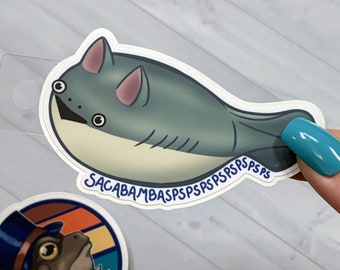 Sacabambaspis Pspsps Sticker: Funny Ancient Fish Pun, Water Bottle, Laptop