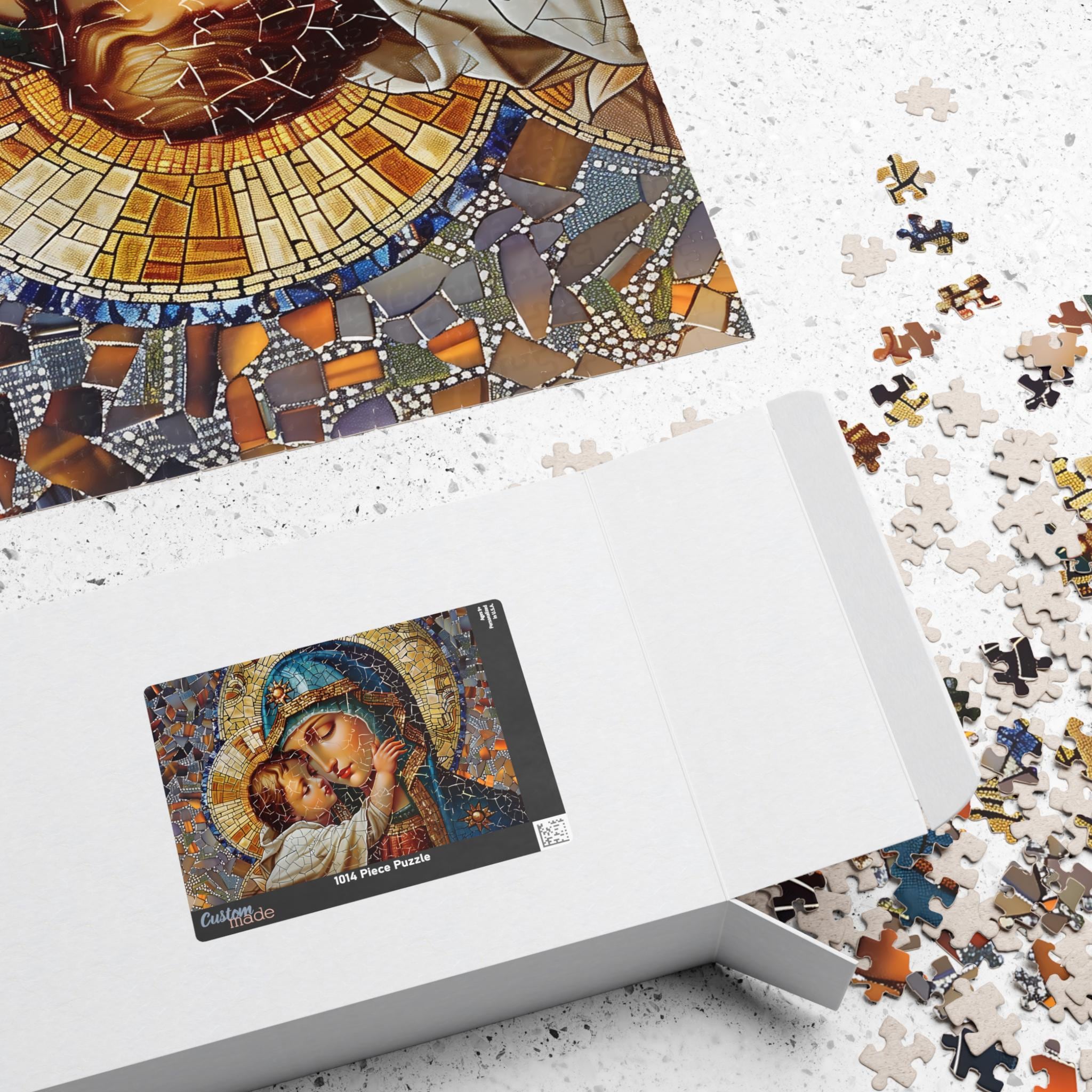 Madonna and Child Jigsaw Puzzle | Stained Glass Mosaic | Religious