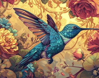 Hummingbird Jigsaw Puzzle | Botanical Garden | Wall Art Framing | Adult Puzzle Gift (110 - 1014 pieces)