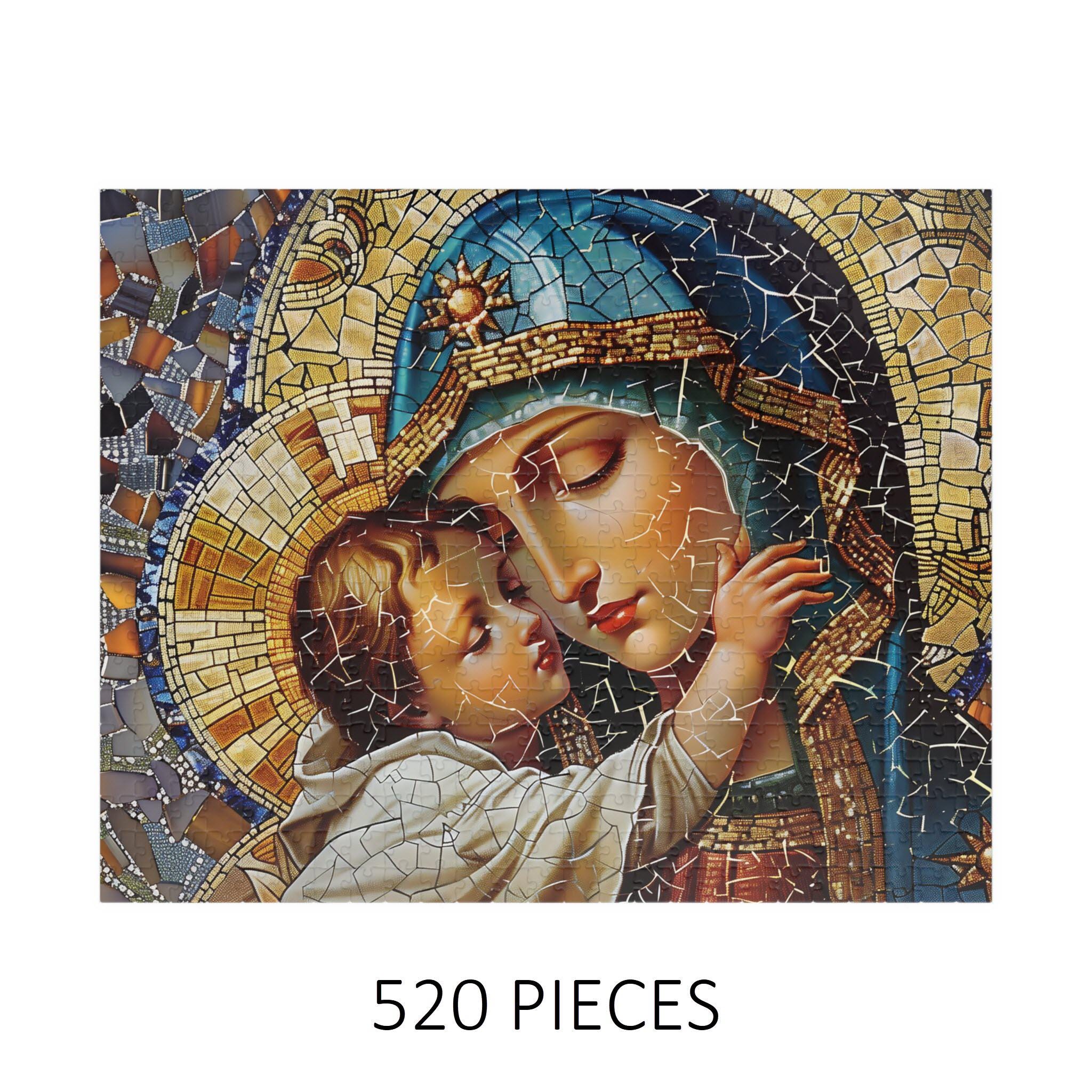 Madonna and Child Jigsaw Puzzle | Stained Glass Mosaic | Religious