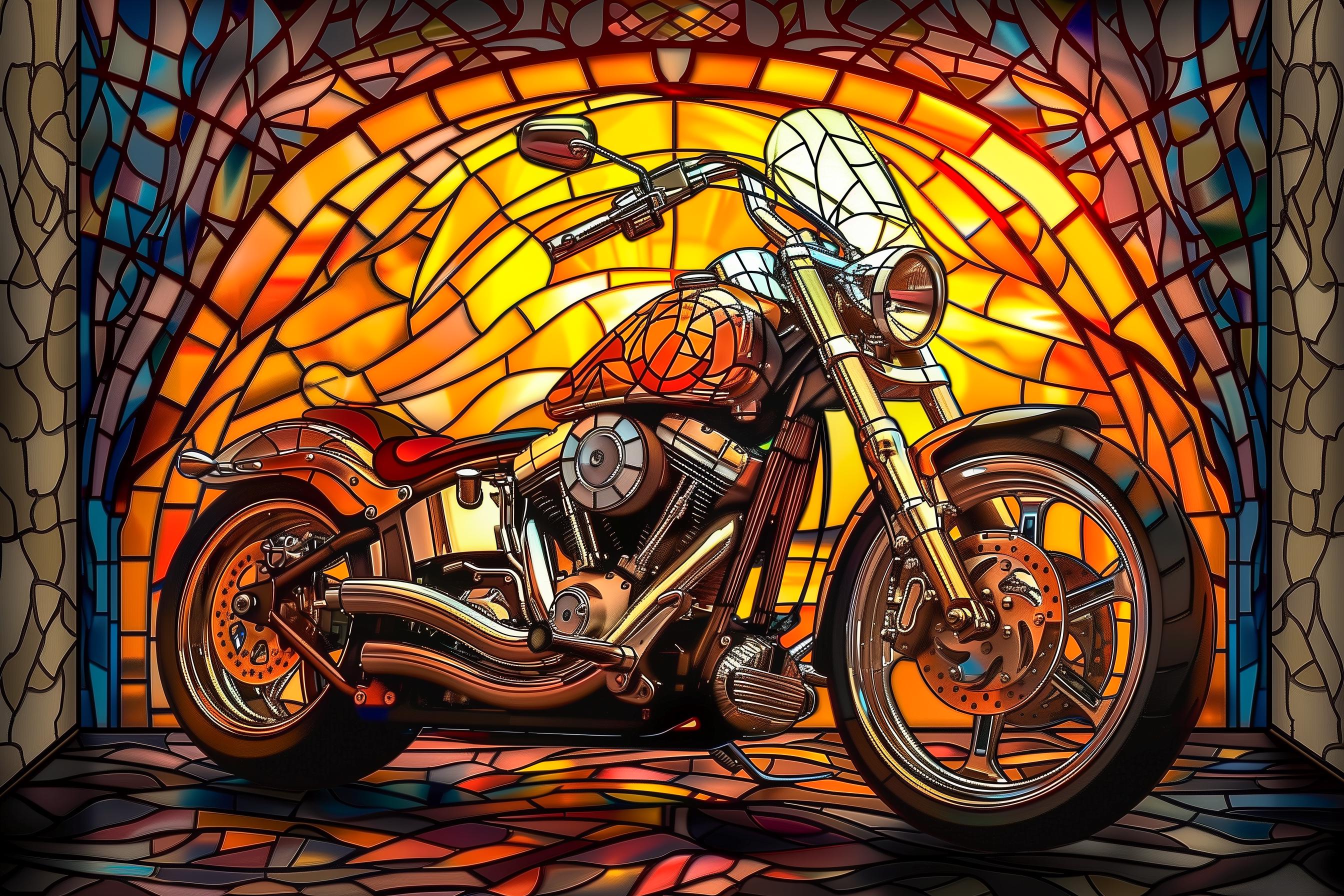 Harley Stained Glass - Etsy