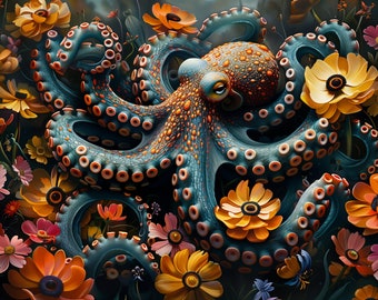 1000 Piece Jigsaw Puzzle: Colorful Octopus Garden