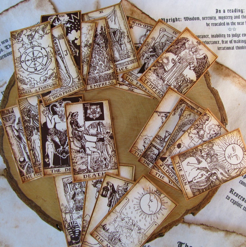SMALL SIZE Pocket Tarot Card Deck 22 card Major Arcana Etsy