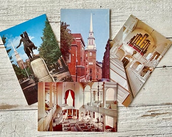 VINTAGE Postcards - Old North Church, BOSTON, MASSACHUSETTS