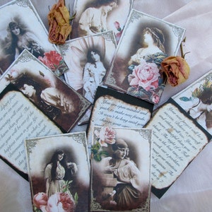 Vintage Gypsies Fortune Teller Cards, Seppia, Gypsy Rose Series, SET DI 8
