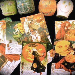 HALLOWEEN Vintage WITCH-themed Fortune Teller Cards - Set OF 9
