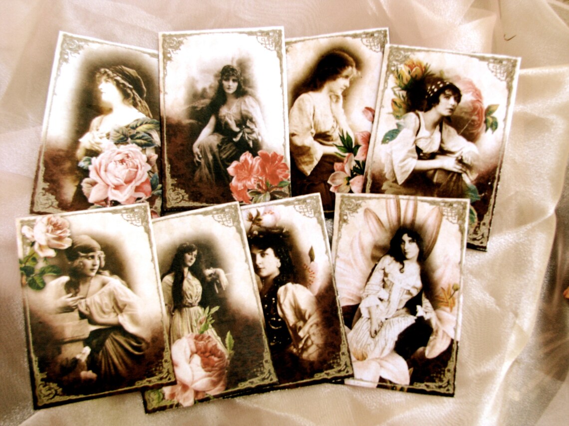 Vintage Gypsies Fortune Teller Cards Sepia Gypsy Rose Etsy
