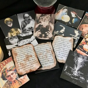 Tarjetas de adivinación ANTIGUAS, serie de bolas de cristal vintage