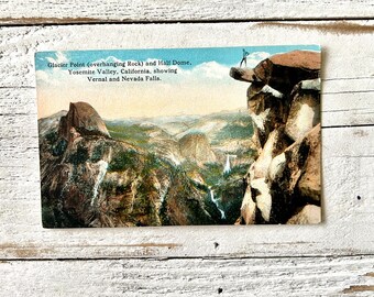 VINTAGE Postcard - Glacier Point and Half Dome, YOSEMITE VALLEY, California