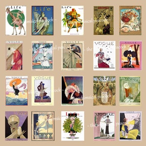 PRINTABLES Instant Download ~ 20 Vintage Magazine Covers v1 ~ for paper Arts Decoupage Tags Journals Scrapbook Pages Notebook Cards