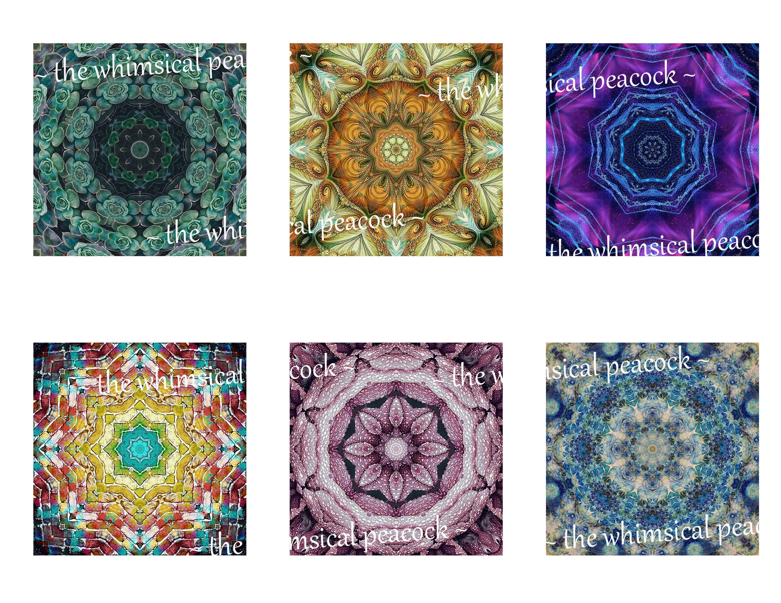 DIGITAL ART Printables 6 12x12in KALEIDOSCOPE Prints Background Photo ...