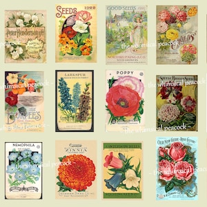 PRINTABLES Instant Download ~18 more detailed prints Vintage Seed Packets & Catalogs v2 Tags Journals Scrapbook Pages Notebook Cards Paper