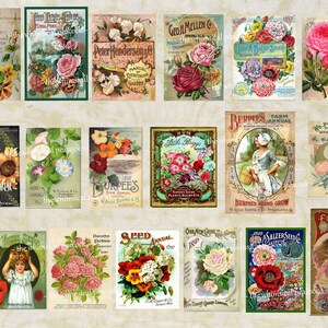 STAMPABILI Download istantaneo ~ 18 stampe dettagliate Vintage Seed Packets & Catalogs v1 Tags Journals Scrapbook Pages Notebook Cards Paper Craft