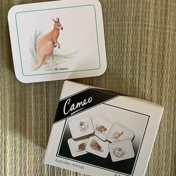 Vintage Cameo coasters made in New Zealand - 5 Australian Animals, missing Wombat