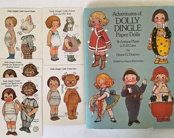 Vintage incomplete sets of Dolly Dingle Paper Dolls and Post Cards