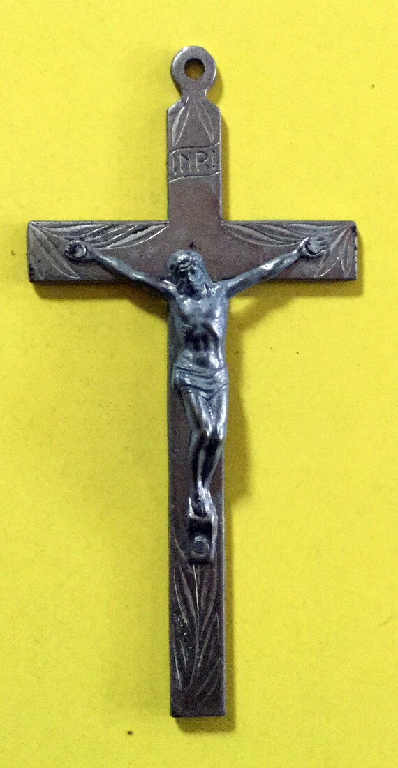 60 year old cross crucifix made in Italy