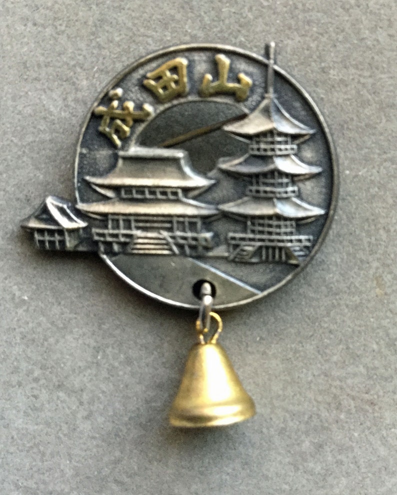 Buddhist Temple Souvenir pin from Narita Mountain with bell